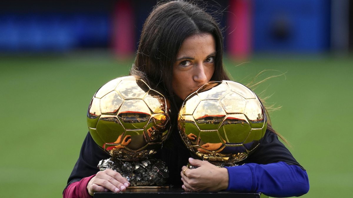 aitana bonmati attends to the media