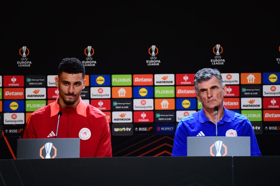 [375164] europa league 2024 2025 / ΠΟΡΤΟ ΟΣΦΠ / ΣΥΝΕΝΤΕΥΞΗ ΤΥΠΟΥ ΚΑΙ ΠΡΟΠΟΝΗΣΗ ΤΟΥ ΟΛΥΜΠΙΑΚΟΥ (ΓΙΩΡΓΟΣ ΜΑΤΘΑΙΟΣ / eurokinissi)